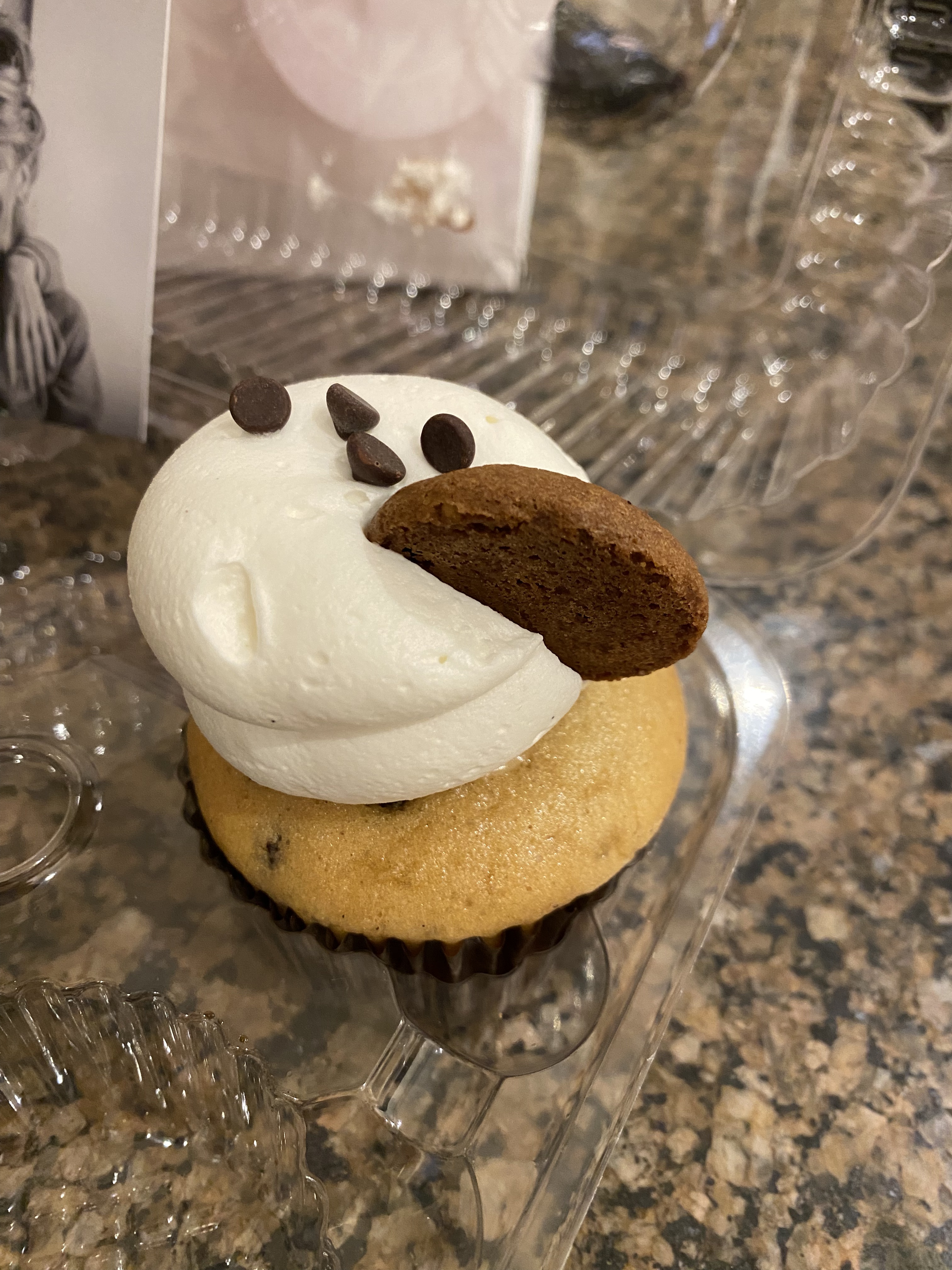 Gluten and dairy-free chocolate chip cookie dough cupcake from Kelly's Bakeshoppe - a heavenly delight!